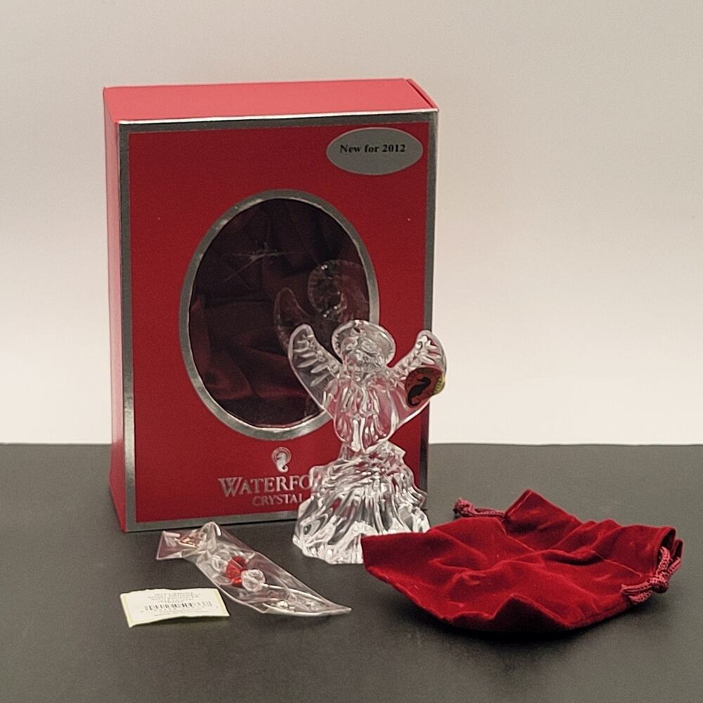 Waterford Crystal Angel Ornament Lismore 2012 with Box #159442 Christmas
